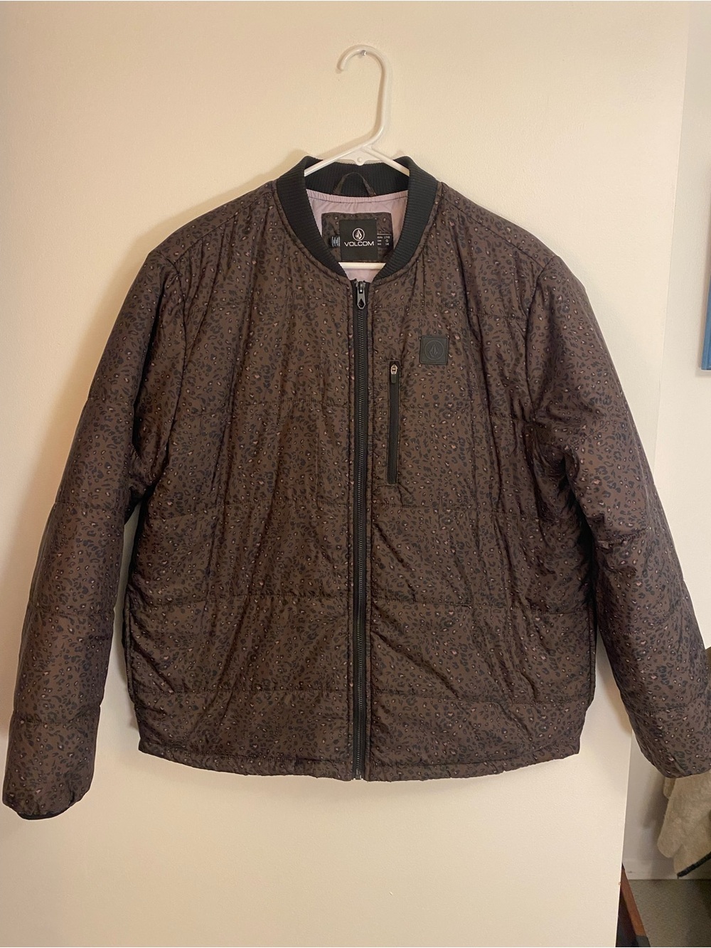 Volcom Women’s Leopard Quilted Puffer Jacket